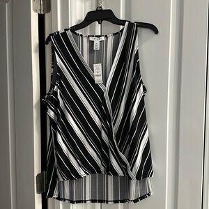 WHBM NWT black and white sleeveless top XL